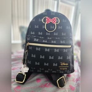 Black Minnie Mouse Loungefly Mini Backpack